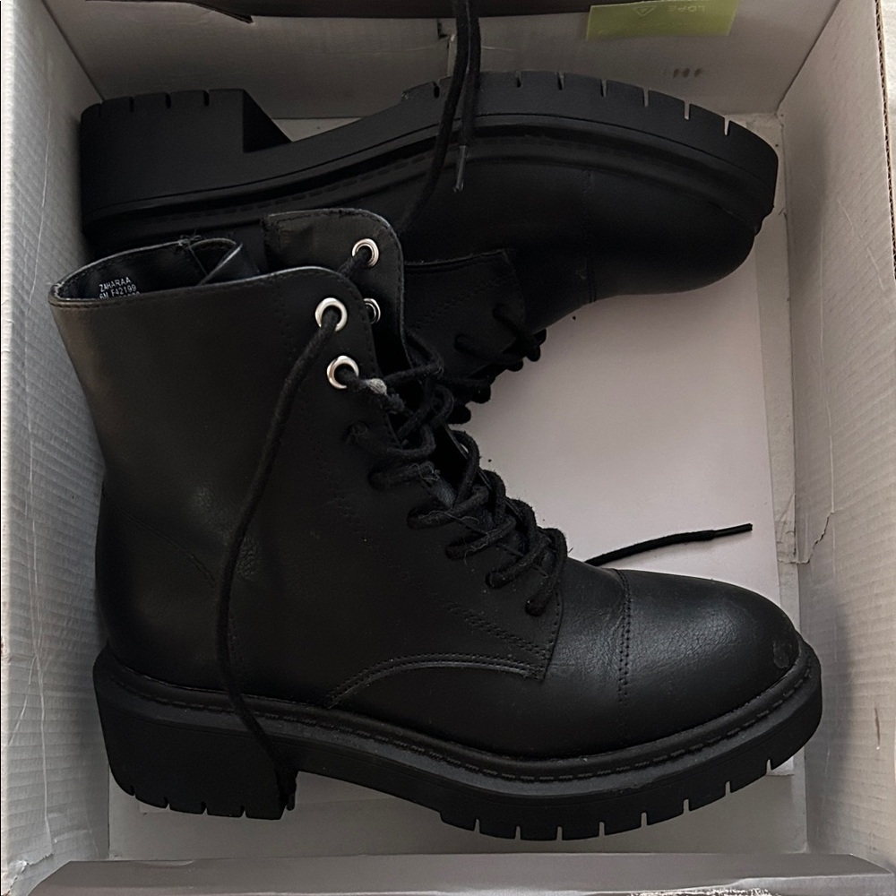 Style & Co. Black Combat Boots - Picture 2 of 8